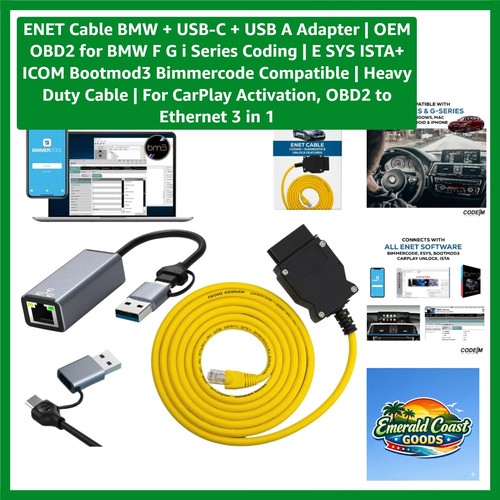 Enet cable bmw usb - usb-c, a